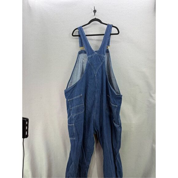 Carhartt Mens Blue Denim Loose Fit Adjustable Carpenter Bib Overalls Size 54x34 - Picture 3 of 8